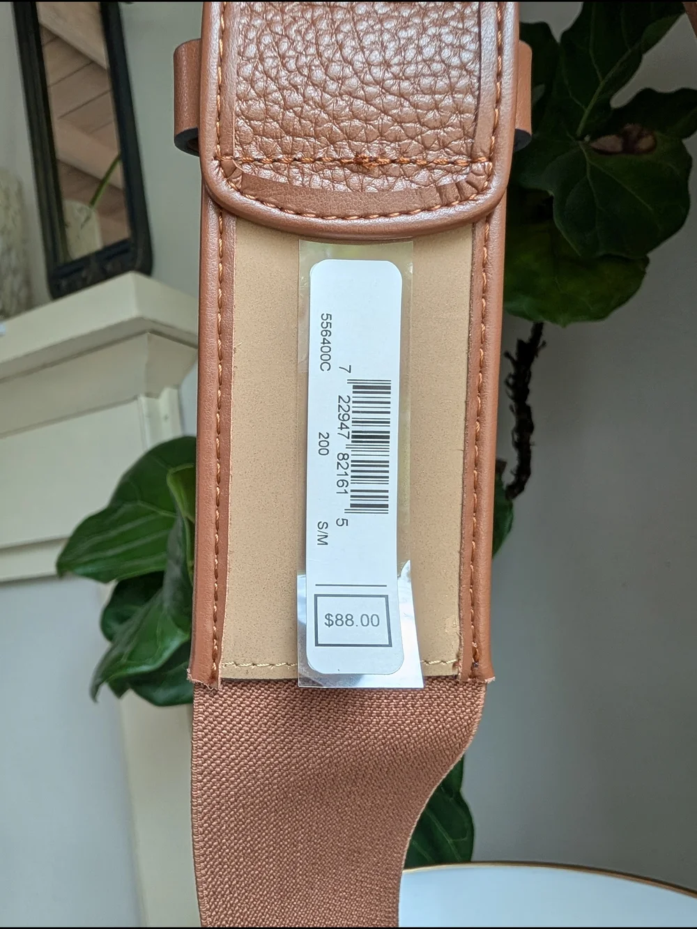 Michael Kors Tan Pebbled Leather Belt with Gold Hardware